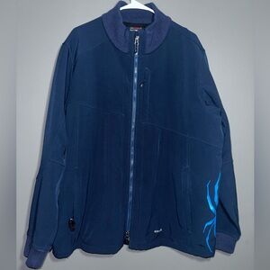 Spyder Full-Zip Sweater-Fleece Jacket – XXL (Navy, Retro 2000s)